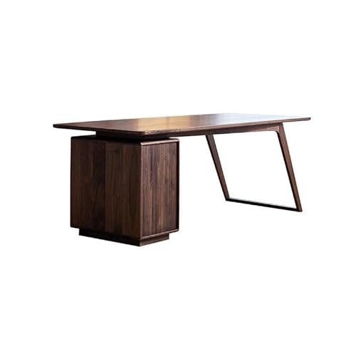Schreibtisch Schwarzer Nussbaum Schreibtisch Massivholz Minimalistischer Chef Große Werkbank Home Design Chinesischer Computer Office Desk(160 * 68 * 75cm) von ENGENDER