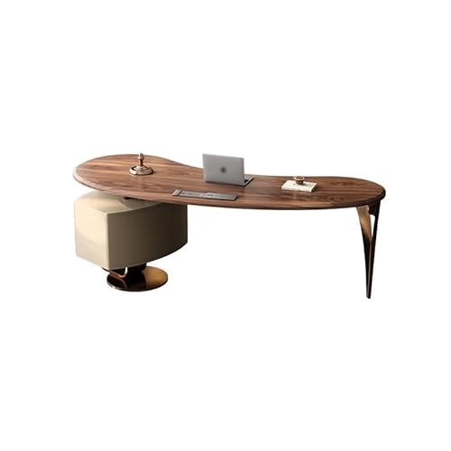 Schreibtisch Walnussfarbe Massivholz Licht Luxus Moderner Schreibtisch Nordic Großes Brett Chinesischer Arbeitstisch Home Schlafzimmer Computertisch Office Desk(160 * 77 * 75cm) von ENGENDER