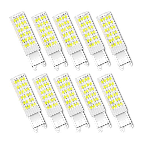 ENGEYA 10er Pack G9 7W LED Birnen Kaltweiß 6000K,7 Watt LED Leuchtmittel,Keramikbasis SMD 2835 AC 220-240V 650 Lumen,Energiesparlampe,65W Ersatzleuchtmittel,360° Abstrahlwinkel,Nicht Dimmbar von ENGEYA