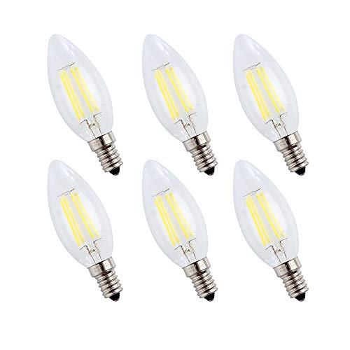 ENGEYA 4W E14 Kerze Filament LED Lampe,LED Birne Leuchtmittel,Kaltweiß 6500K/ AC 220-240V/ 400 Lumen,Energiesparlampe,Ersatz 40W Halogenlampen,Nicht Dimmbar,6er Pack ENGEYA 4W E14 Kerze Filament LED Lampe,LED Birne Leuchtmittel,Kaltweiß 6500K/ AC 220-240V/ 400 Lumen,Energiesparlampe,Ersatz 40W Halogenlampen,Nicht Dimmbar,6er Pack von ENGEYA