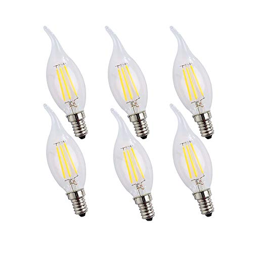 ENGEYA 6per Pack 4W E14 Kerze LED Filament Lampe,LED Birne Leuchtmittel,Kaltweiß 6500k AC 220-240V 400 Lumen,Energiesparlampe,Ersatz 40W Halogenlampen,Nicht Dimmbar ENGEYA 6per Pack 4W E14 Kerze LED Filament Lampe,LED Birne Leuchtmittel,Kaltweiß 6500k AC 220-240V 400 Lumen,Energiesparlampe,Ersatz 40W Halogenlampen,Nicht Dimmbar von ENGEYA