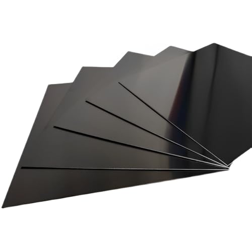 5 Stück Aluminiumblech schwarz, 200 x 200 x 0,5 mm dünne eloxierte Aluminiumplatten, Blech, for die industrielle Heimwerker-Wanddekoration, leicht zu formen und zu biegen von ENGFGH