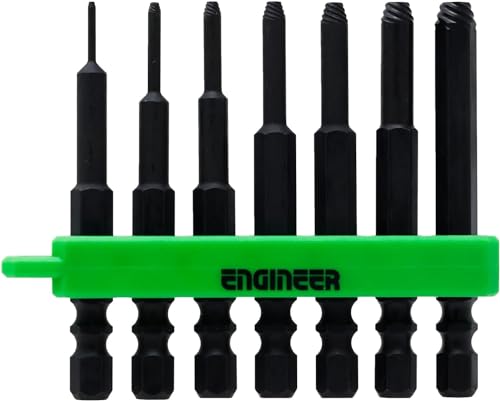 7-in-1 Schraubenausdreher-Set für Innensechskantschrauben, 65mm. Funktioniert mit Senkkopfschrauben. ENGINEER DBZ-401 (0,89-5 mm Inbusschraube) von ENGINEER