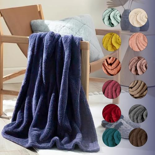 ENGLISH HOME Kuscheldecke Flauschig Decke, Flanell Fleecedecke, Warm Wolldecke, Weich Sofadecke, Hochwertige Couchdecke, Zeltlager, Picknick, Außenbereich, Strand, Blanket Wohndecke, Softy, Marine Bla von ENGLISH HOME