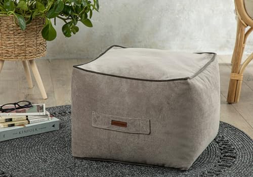 ENGLISH HOME Pouf Hocker, Quadratisch Sitzpouf, Hochwertiger Sitzhocker, Pflegeleichter Sitzpuff, Puff Hocker für Wohnzimmer, Schlafzimmer, Casha, 45x45 cm, Grau ENGLISH HOME Pouf Hocker, Quadratisch Sitzpouf, Hochwertiger Sitzhocker, Pflegeleichter Sitzpuff, Puff Hocker für Wohnzimmer, Schlafzimmer, Casha, 45x45 cm, Grau von ENGLISH HOME