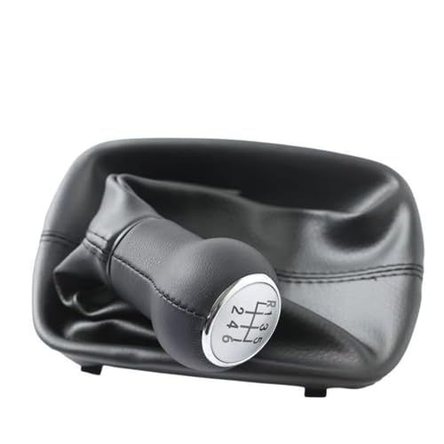 ENGOER Kompatibel Mit A6 C5 A4 B5 A8 D2 1996 1997 1998 1999 2000 2001 2002 2003 Car Styling 5/6-Gang-Schaltknauf Mit Gamaschen-Kofferraumabdeckung(6 Speed Silver) von ENGOER