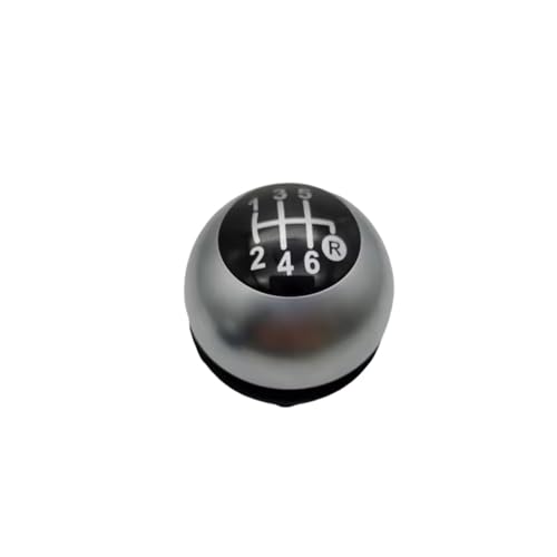 ENGOER Kompatibel Mit Fiat Für 500 5 6-Gang-Schaltgetriebe Schalthebelknopf Schalthebel Handball Auto-Styling Innenzubehör(Silver 6 Speed) von ENGOER