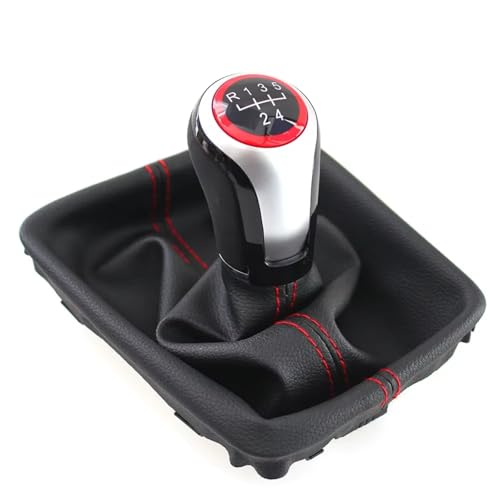 ENGOER Kompatibel Mit Seat Für Leon X-Perience 2014 2015 2016 2017 2018 2019 5/6-Gang-MT-Schalthebel-Schaltknauf Mit Gamaschen-Boot-Abdeckung(5 Speed) von ENGOER