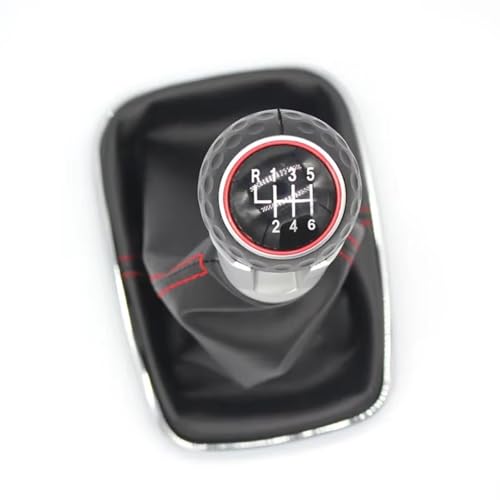 ENGOER Kompatibel Mit VW Für Golf 4 IV MK4 Für GTI R32 1999 2000 2001 2002 2003 2004 2005 5 6-Gang-Schaltknauf Mit Schwarzem Rahmen Und Gamaschenmanschette(GTI 6 Speed) von ENGOER
