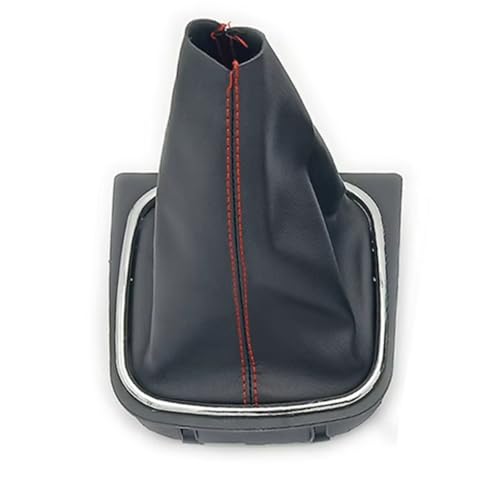 ENGOER Kompatibel Mit VW Für Golf 5 6 Für Jetta 5 6 Auto 5 6-Gang-Schalthebel-Schaltknauf Mit Gamaschen-Kofferraumabdeckung Innenzubehör(Boot Cover Red) von ENGOER