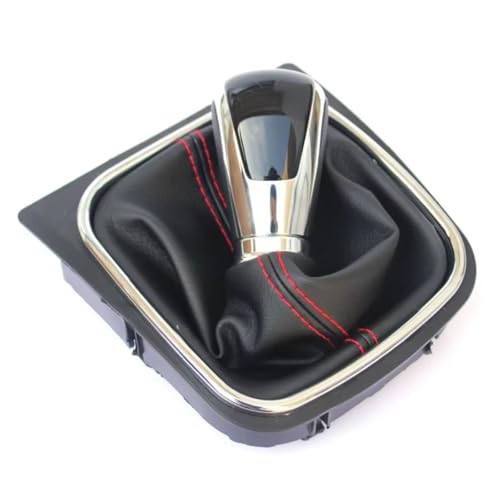 ENGOER Kompatibel Mit VW Für Golf 5 A5 MK5 Für GTI Für GTD R32 2004 2005 2006 2007 2008 5 6-Gang-Schaltknauf Mit Kofferraumabdeckung Autoteile(6 SPEED Black) von ENGOER