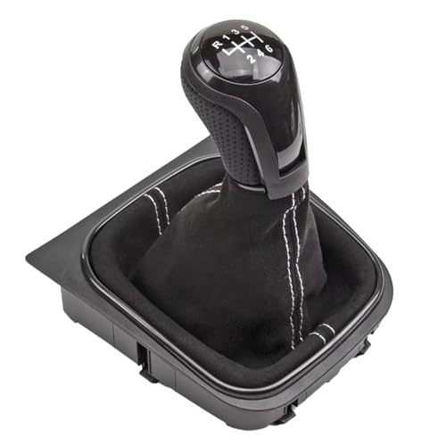 ENGOER Kompatibel Mit VW Für Golf 5 Mk5 2004 2005 2006 2007 2008 Autohandbuch 5 6-Gang-Schaltknauf Mit Gamaschen-Innenausstattung(5 Speed) von ENGOER