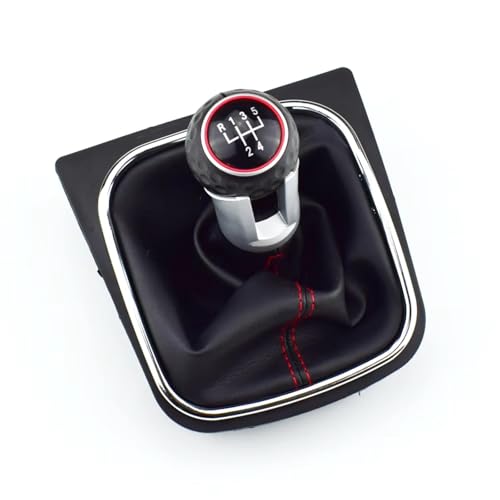 ENGOER Kompatibel Mit VW Für Golf Für Rabbit Für Jetta MK5 2005 2006 2007 2008 2009 2010 5 6-Gang-Schaltknauf Mit Stockabdeckung(80 GTI 5) von ENGOER