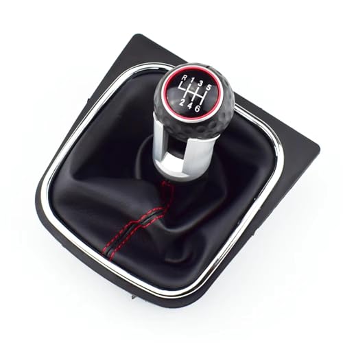 ENGOER Kompatibel Mit VW Für Golf Für Rabbit Für Jetta MK5 2005 2006 2007 2008 2009 2010 5 6-Gang-Schaltknauf Mit Stockabdeckung(80 GTI 6) von ENGOER