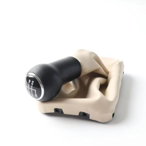 ENGOER Kompatibel Mit VW Für Käfer Für Cabrio 2003 2004 2005 2006 2007 2008 2009 2010 5/6-Gang-Schalthebel-Schaltknauf Mit Kofferraumabdeckung(5 Speed Beige) von ENGOER
