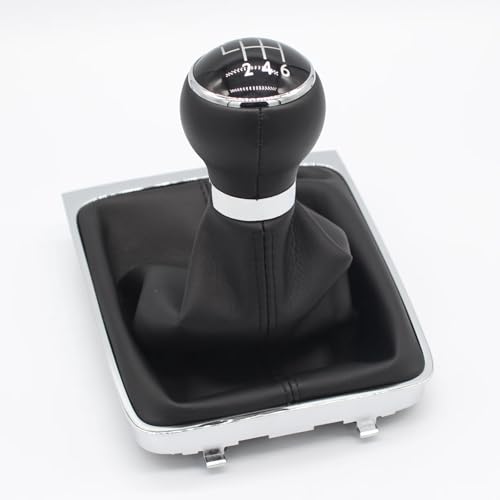 ENGOER Kompatibel Mit VW Für PASSAT B6 2005 2006 2007 2008 2009 2010 2011 2012 5 6-Gang-Schaltgetriebe Schaltknauf Mit Gamasche(6 speed) von ENGOER