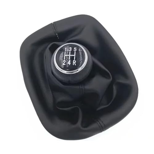 ENGOER Kompatibel Mit VW Für Passat B5 Auto 5 6-Gang-Schaltgetriebe Schaltknauf Gaitor Cover Schwarz Schalthebelgriff Mit Kofferraum(5 Speed) von ENGOER