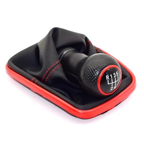 ENGOER Kompatibel Mit VW Mk4 Für Golf Für GTI R32 1999 2000 2001 2002 2003 2004 2005 5 6-Gang-Schaltgetriebe Schaltknauf Mit Gamaschenmanschette(5 Speed A) von ENGOER