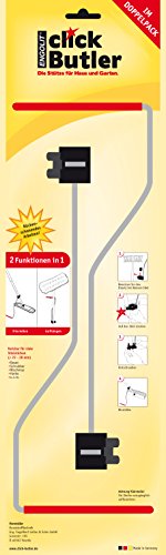 click Butler - Gerätehalter - 2er Pack (Gartengeräte Hinstellen & Aufhängen) Made in Germany, für Stiele mit Durchmesser 22 - 28 mm, Halter z. B. für Besen, Schrubber, Wischmopp, für Haus & Garten von ENGOLIT