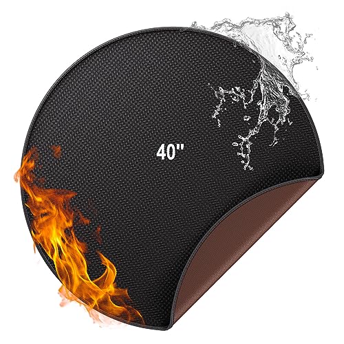 Feuerfeste Matte Feuerstelle Unterlage 2315°C Feuerschutzmatte Hitzeschutzmatte 91.4 cm BBQ Grills Matte Verdicken Splatter Grillteppich für BodenTerrasse,Deck,Rasen,Faltbare Wasserbeständige von ENGPOW
