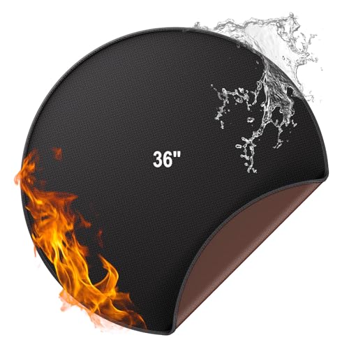 Feuerfeste Matte Feuerstelle Unterlage 2315°C Feuerschutzmatte Hitzeschutzmatte 91.4 cm BBQ Grills Matte Verdicken Splatter Grillteppich für BodenTerrasse,Deck,Rasen,Faltbare Wasserbeständige von ENGPOW
