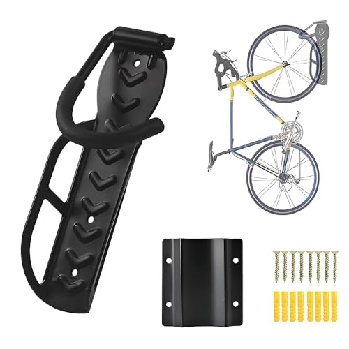 Fahrradträger Garage Wandhalterung, Vertikale Fahrradaufbewahrung, Fahrrad-Aufhänger, Haken für Innenbereich, Garage, Fahrradhalter mit Schrauben (Beweglicher Haken + Hinterrad-Abstandshalter) von ENGWE MTB
