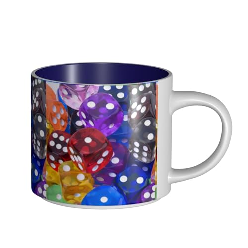 ENGhjes Games Dice Set Printing Large Capacity Ceramic Mugs Functional Cups for Home Office Sleek Design Comfort Grip Handle von ENGhjes