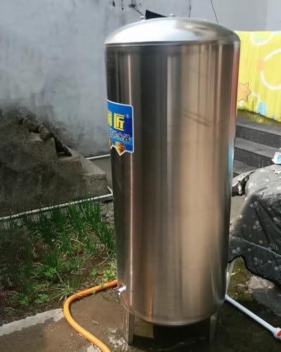 Ausdehnungsgefäß Heizung Druckwasserbehälter Aus Edelstahl, Notwasserspeicherständer für Privathaushalte, Sprinklerbrunnen-Wassertank mit Komplettem Installationssatz(155x50cm(300L/79.2gal)) von ENHEN