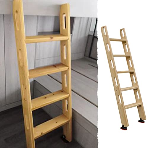 ENHEN Hochbettleiter Holzbettleiter 100cm/ 125cm/ 150cm, Hochleistungs -Ersatzleiter mit Handleiter-Und Gummi -Fußpolster, RV Loft Loft Dorm Climb Leiter (Size : 5 Step 150cm/59) von ENHEN