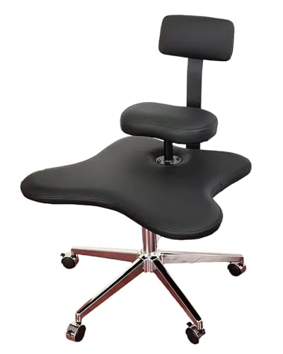 ENHEN Kniestuhl Bremsrichter Kniete Bürostuhl, Ergonomische Kreuzstühle mit Verstellbarem Neigungswinkel und Mittlerer Rücken, Moderner Bequemer Armless Game Stool (Color : Black) von ENHEN