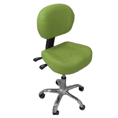 ENHEN Sattelhocker Rollhocker Hydraulischer Mobiler Computerstuhl, Friseur Stühle zum Sitzen, Bequemer PU -Lederverstellbares Auf Rädern, Verwendung Von Gesichtsernutzung (Color : Green) von ENHEN