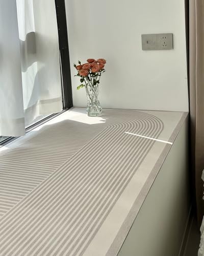 Fensterbank Innen Wasserdichtes Erkerfensterkissen Aus Leder, Kratzschutz für Katzen und Hunde, Fensterbank-Schutz, Schild Im Geometrischen Stil für Balkon, Esszimmer(150x30cm/59x12in) von ENHEN