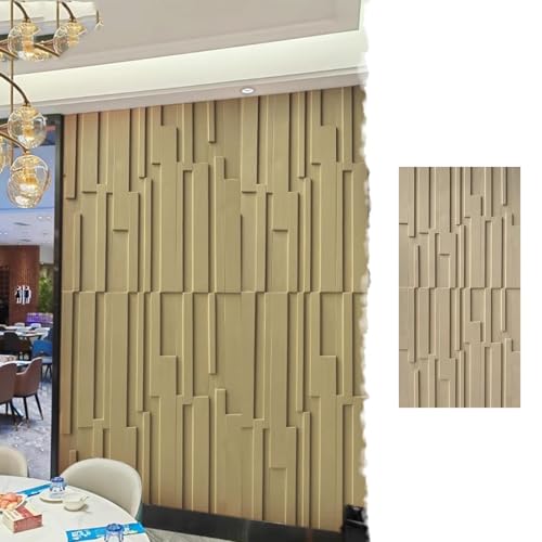 Wandpaneele Moderne 3D-PU-Wandpaneele mit Ziegelstein-Akzent, Wandverkleidung mit Furnierplattendekor, Wandkunsttapeten für Innen und Außen(Beige,1 pc) von ENHEN