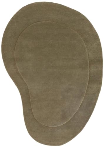 ENIGMA RUGS AND CARPETS Eleganter Nierenwollteppich, handgefertigtes Design, weiche und strapazierfähige Wolle, einzigartige Form, luxuriöser Teppich für Wohnzimmer, moderne Wohnkultur (Hellgrün, 90 x von ENIGMA RUGS AND CARPETS