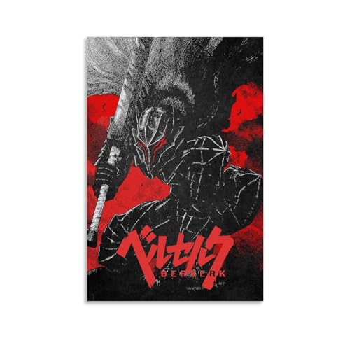 Berserk Japanese Anime Classic Anime Retro Poster Poster Dekorative Malerei Leinwand Wandkunst Wohnzimmer Poster Schlafzimmer Malerei,Wandkunst Bilddruck Moderne Familienzimmer Dekor 12x18inch(30x45cm von ENILSA