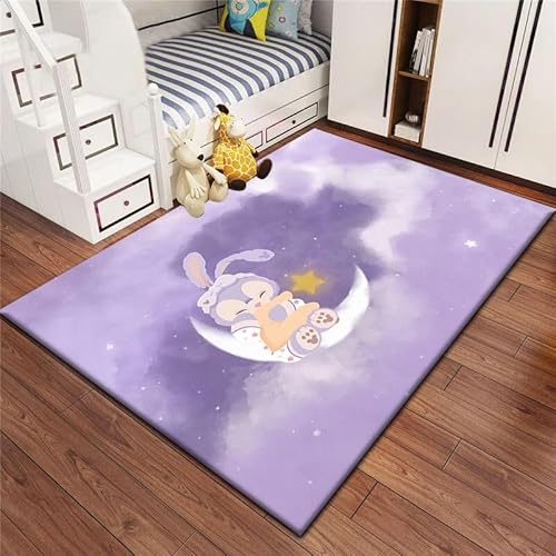 Cartoon Hd Bedruckter Teppichabwaschbarer Teppich, Wohnzimmer, Schlafzimmer, Kurzer Samtteppich, Großer Teppich, Schlafzimmer, Rutschfester Teppich, Flauschiger Teppich, Bunter Teppich150x180cm von ENILSA