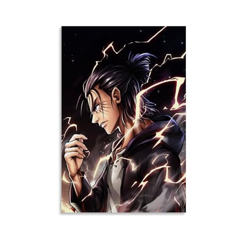 ENILSA Anime Attack on Titan Eren Yeager Poster Dekorative Malerei Leinwand Wandkunst Wohnzimmer Poster Schlafzimmer Malerei,Wandkunst Bilddruck Moderne Familienzimmer Dekor 12x18inch(30x45cm) von ENILSA
