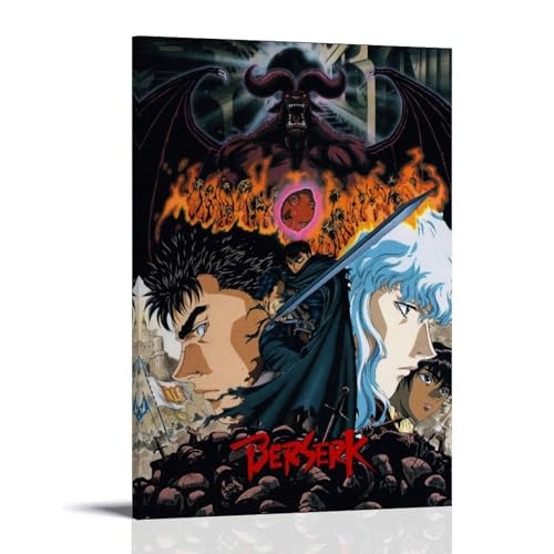 ENILSA Berserk Poster Anime Vintage Cover Poster Dekorative Malerei Leinwand Wandkunst Wohnzimmer Poster Schlafzimmer Malerei,Wandkunst Bilddruck Moderne Familienzimmer Dekor 12x18inch(30x45cm) von ENILSA