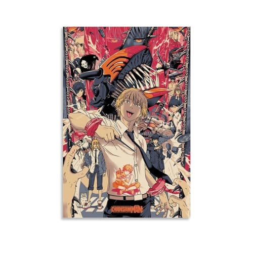 ENILSA Chainsaw Man Anime Cartoon Poster Poster Dekorative Malerei Leinwand Wandkunst Wohnzimmer Poster Schlafzimmer Malerei,Wandkunst Bilddruck Moderne Familienzimmer Dekor 24x36inch(60x90cm) von ENILSA