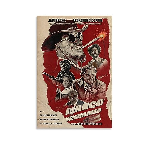 ENILSA Django Unchained Poster, Leinwand-Poster, dekoratives Gemälde, Leinwand-Wandposter und Kunstdruck, modernes Familienschlafzimmer-Dekor-Poster, 20 x 30 cm von ENILSA