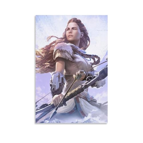 ENILSA Horizon Zero Dawn Aloy Art MountainCanvas Poster, dekoratives Gemälde, Leinwand-Wandposter und Kunstdruck, modernes Familienschlafzimmer-Dekor-Poster, 50 x 75 cm von ENILSA