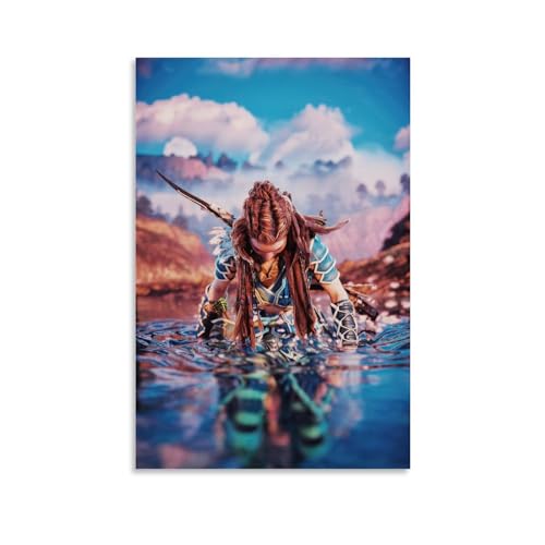 ENILSA Horizon Zero Dawn Cg ArtCanvas Poster, dekoratives Gemälde, Leinwand-Wandposter und Kunstdruck, modernes Familienschlafzimmer-Dekor-Poster, 60 x 90 cm von ENILSA