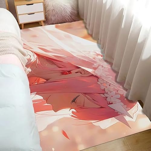 ENILSA Niedlicher Anime-Teppichabwaschbarer Teppich, Wohnzimmer, Schlafzimmer, Kurzer Samtteppich, Großer Teppich, Schlafzimmer, Rutschfester Teppich, Flauschiger Teppich, Bunter Teppich100x150cm von ENILSA