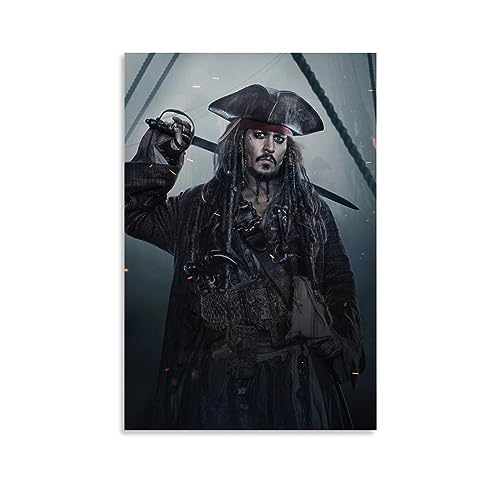 Pirates of the Caribbean Dead Men Tell No Tales Jack Sparrow Poster, Leinwand-Poster, dekoratives Gemälde, Leinwand-Wandposter und Kunstdruck, modernes Familienschlafzimmer-Dekor-Poster, 30 x 45 cm von ENILSA