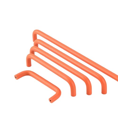 ENIXWH 10 Stück Möbelgriffe Bogengriff Schrankgriff Zinklegierung Bunt Schubladengriff Handgriff für Bücherschrank Kleiderschrank Schublade (Orange, Bohrlochabstand: 160mm) von ENIXWH