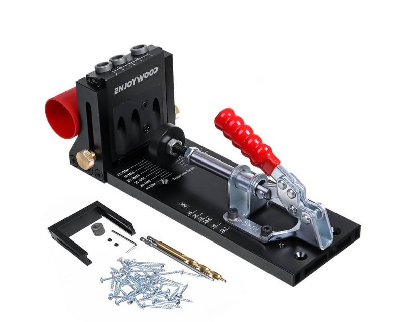 ENJOYWOOD Bohrlehre, 3-Loch Aluminum Bohrhilfe Bohrschablone Taschenlochlehre ENJOYWOOD Bohrlehre, 3-Loch Aluminum Bohrhilfe Bohrschablone Taschenlochlehre von ENJOYWOOD