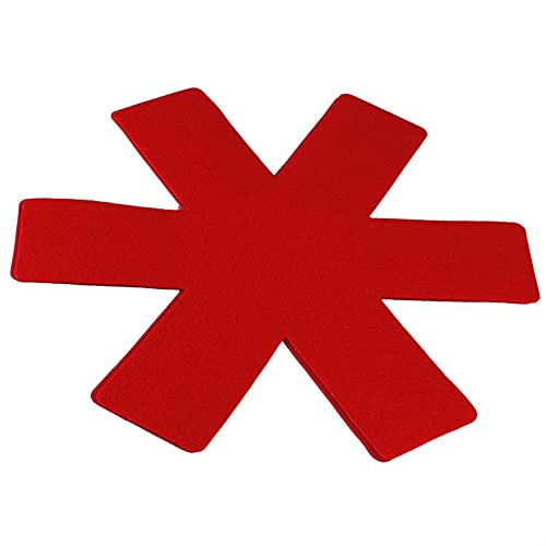 ENJY Pfannenschoner 12 stücke Vliesstoff rutschfeste Anti-Scratch-Beschützer für Pan-Teiler-Küchenbedarf geeignet (Color : Red) von ENJY