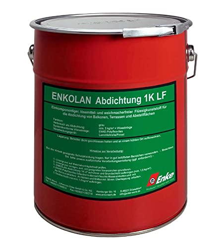 Enke Enkolan® Dachabdichtung | grau | 4kg | Flüssigkunststoff zur Dach- & Garagenabdichtung | Terrasse Carport Balkon | extrem langlebig UV-stabil rissüberbrückend von Enke