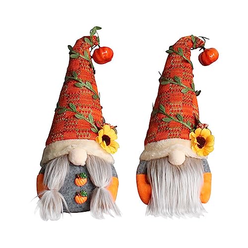 ENLACE Herbst Wichtel Dekoration, 2 Stück Handgemachte Erntedankfest Gesichtslose Puppe Zwerg , für Thanksgiving Halloween Party Supplies Home Decor von ENLACE