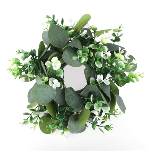 ENLACE Künstliche Eukalyptus Kranz, 30cm Türkranz Ganzjährig, Grün Türkranz Deko Wandkranz, Kunstpflanze Hängen Kranz für Hochzeit Tür Party Fenster Garten Festival Heimdekoration von ENLACE